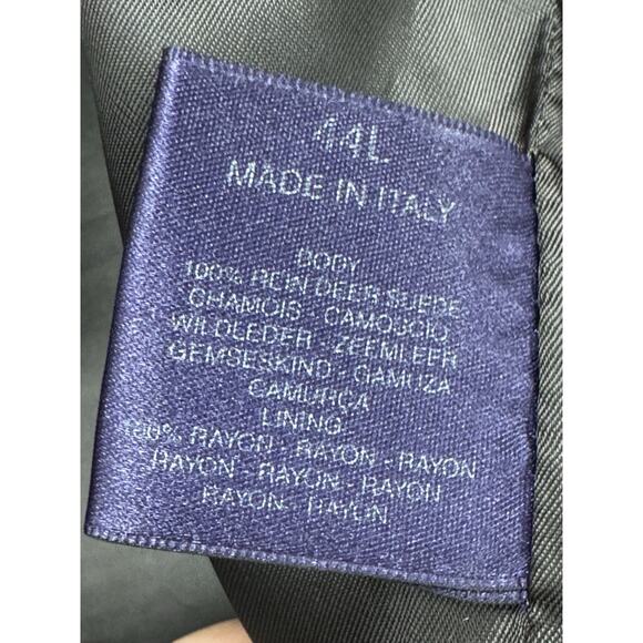 Vintage Ralph Lauren Purple Label 44L Reindeer Suede Chamois Brown Blazer - Picture 9 of 11